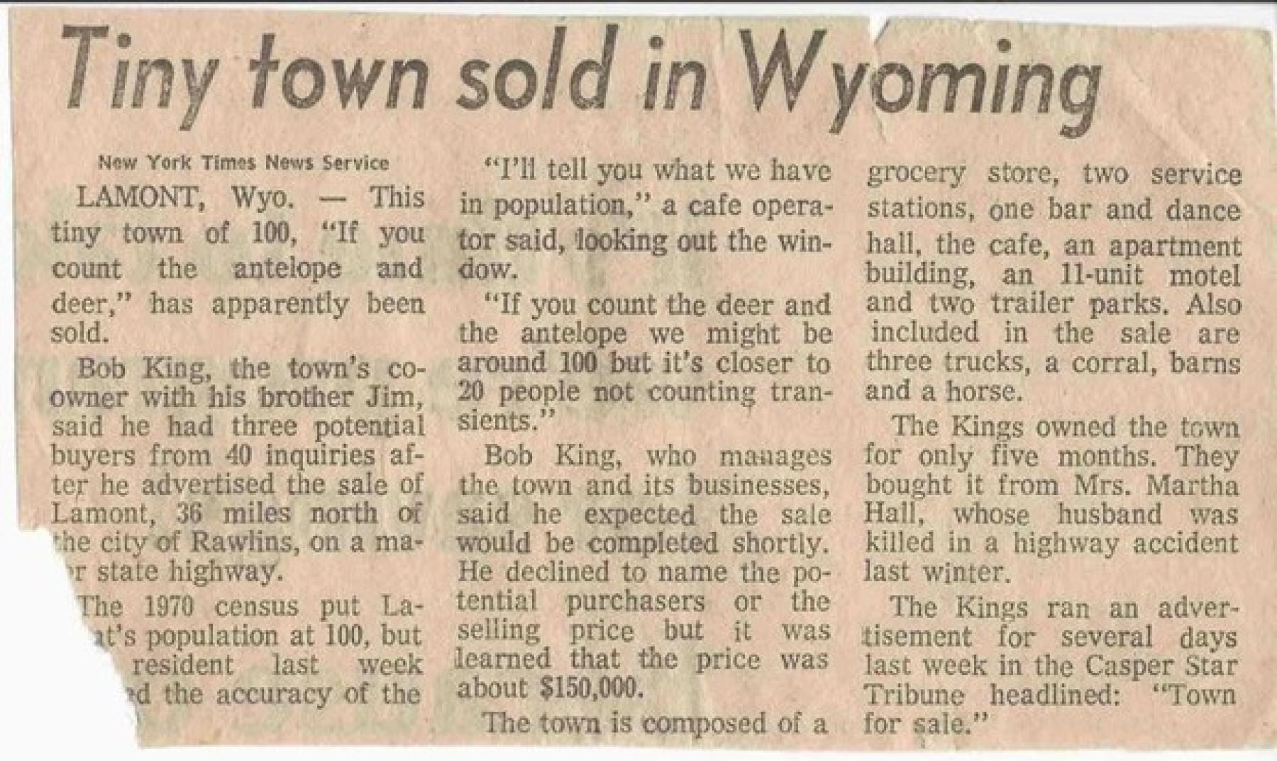 Lamont sold 1973 – h/t New York Times