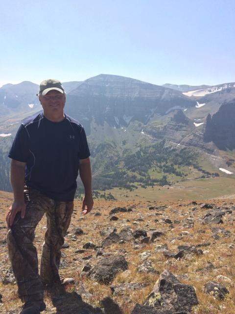 Photo of WHS Board Member Scott Trabing during a hike in Wyoming.