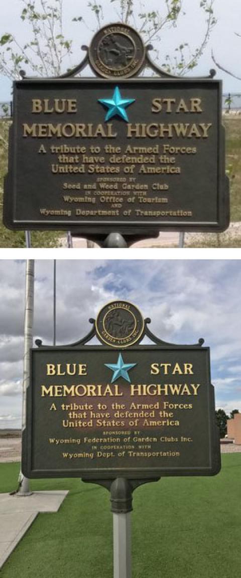 Blue Star Highway Signs Wyoming